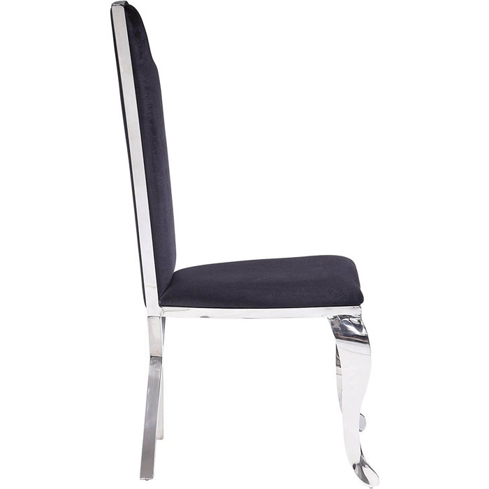 Everly Quinn Cerita Kitchen Chairs, Upholstered Dining Chairs, Black